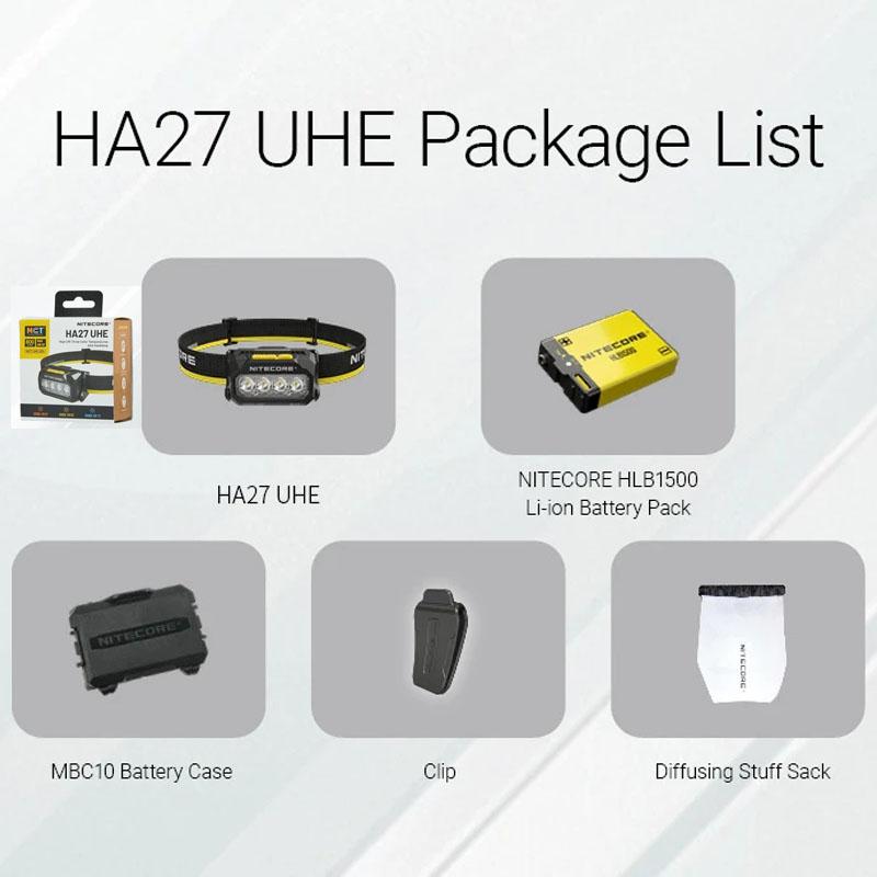 NITECORE HA27 UHE Modular AAA Headlamp 3 Color Temperatures 800 Lumens Led Headlight with HLB1500 Battery for Night Run Camping