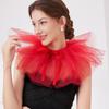 Multi Layer Mesh Fake Collar Decorative Necklace Ties Blue Red Detachable Neckwear for Fake Collar Clothing Decororation Mujer