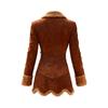 Women's Denim Western Retro Trench Coat, Plush Fashion And Warmth, Fleece Jacket