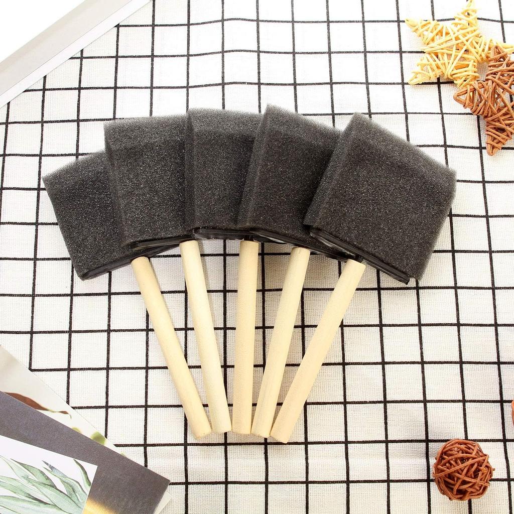 Foam Paint Brushes, 50 PCS Sponge Paint Brush for Painting, Staining, 3 Inch Foam Sponge Wood Handle Paint Brush Set