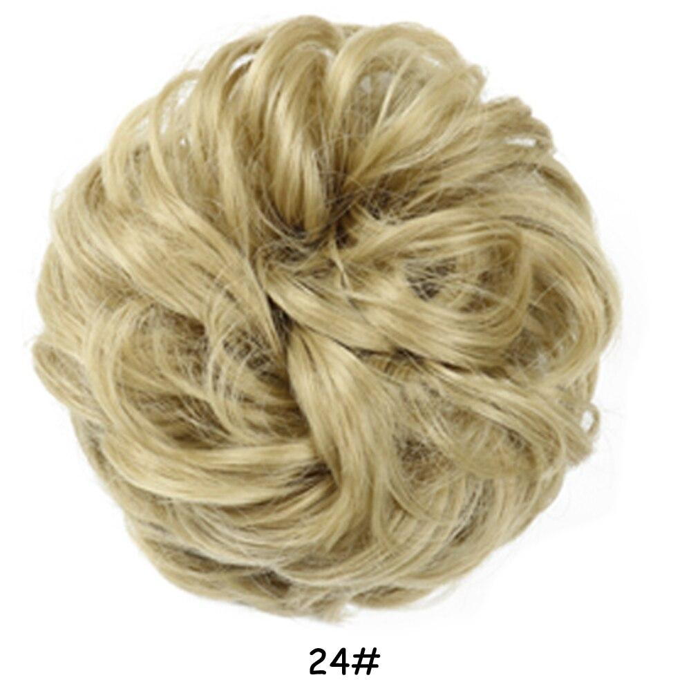 MISS WIG Women Messy Chignon Donut Hair Bun Fake Hair Elastic Chignon Synthetic Fiber Hairpiece Gray Black Brown Color
