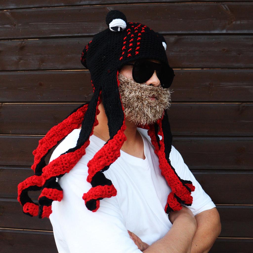 Вечерние хитрые забавные головные уборы Вязаные крючком шерстяные шляпы с цветными блоками