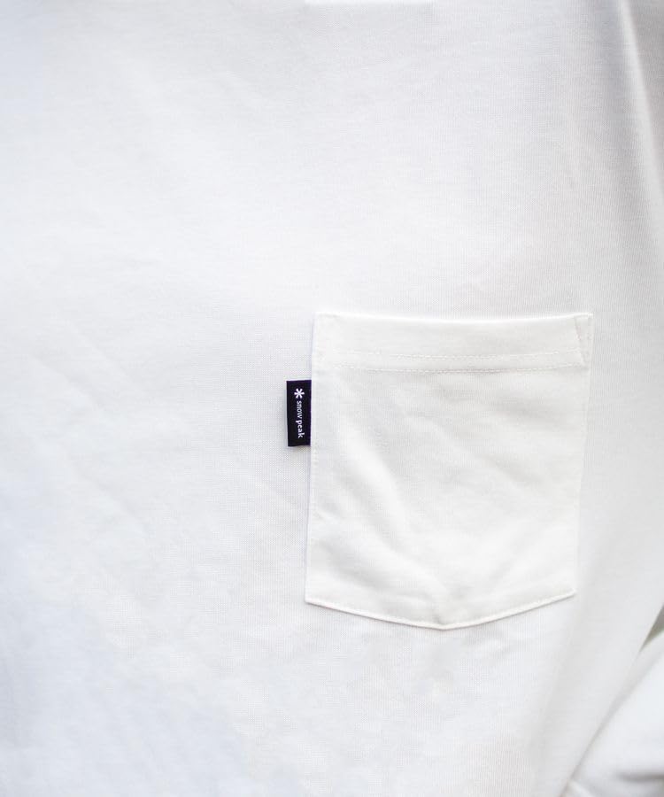 Snow Peak SP Logo Pocket Cut and Long Sleeve and Off Size L L/S T-Shirt EC-TS-25AU014, Sew, T-Shirt, Men's Women's, White,