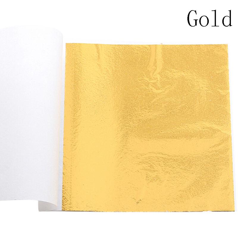 100 Sheets Gold Foil Leaf Gilding Handicrafts Craft Paper Decoration Tool