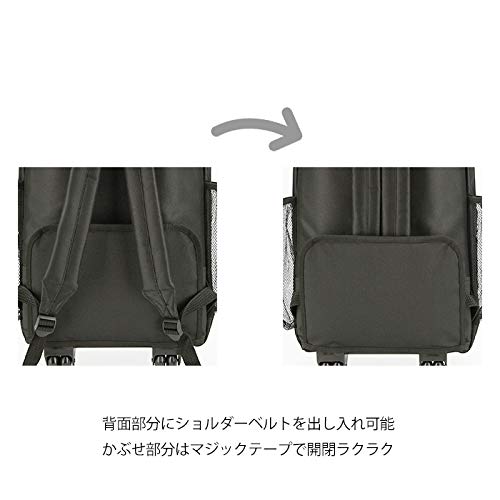 Ручная кладь Captain Stag, 600D, Вмещает вещи на 2-3 ночи, Расширяемая вставка, Рюкзак 2-в-1 (33-48 л), черный