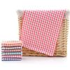 Soft Plaid Absorbent Kitchen Table Dishcloth Cotton Cleaning Cotton Tea Towel Cotton Fabric, Non-stick No Smell