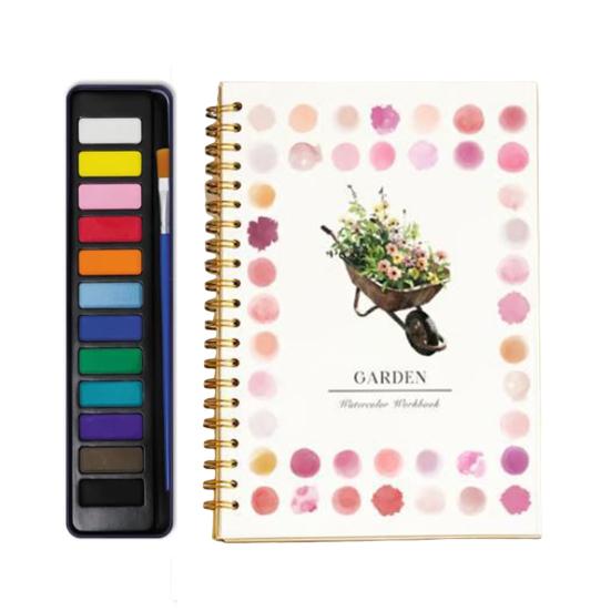 Рабочая тетрадь с 12 цветами пигмента, пошаговое руководство по рисованию животных и цветов