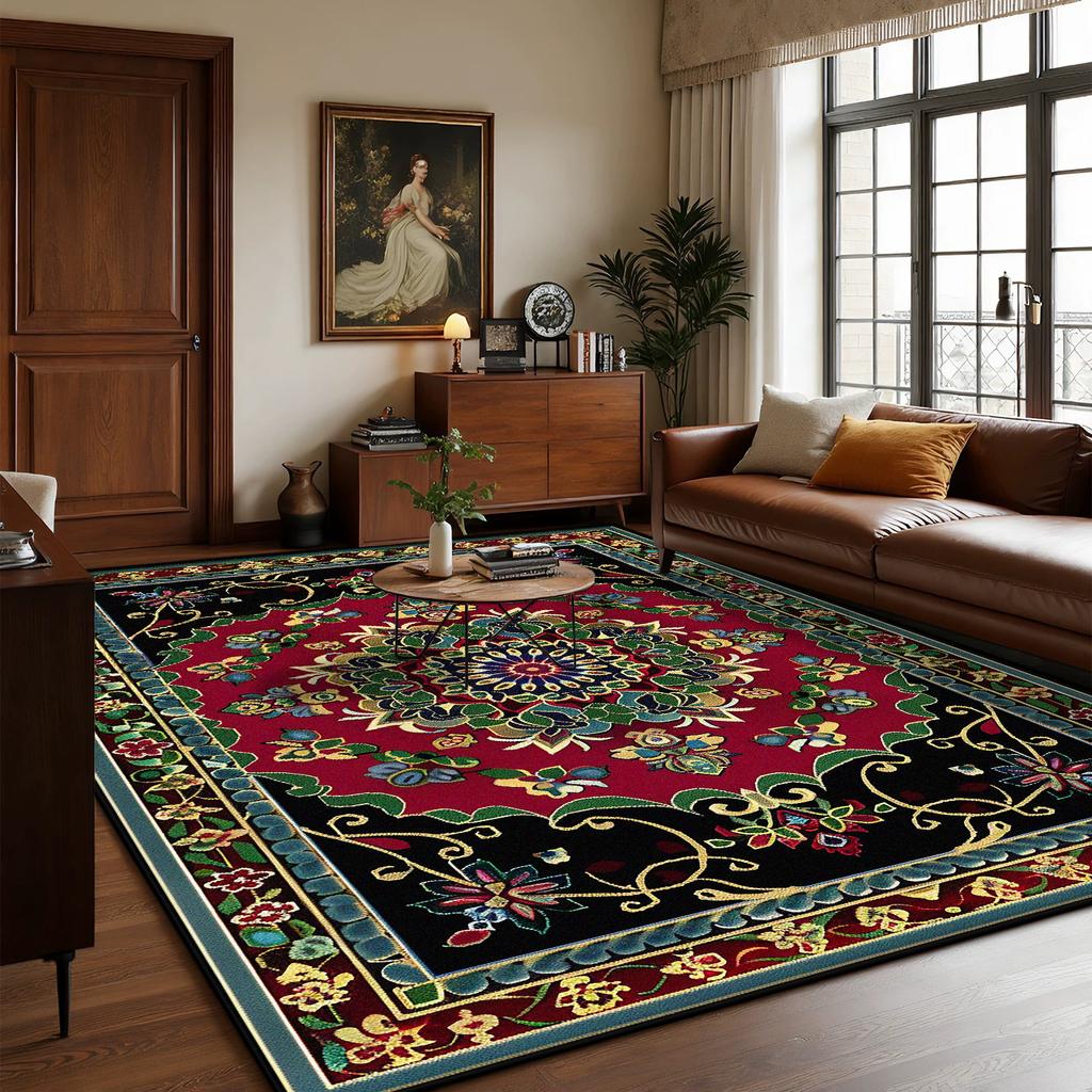 Персидские Роскошные Большие Ковры для Гостиной Богемный Декор Дом Зона Дивана Легко Чистящийся Ковер Спальня Гардеробная Нескользящий Напольный Коврик