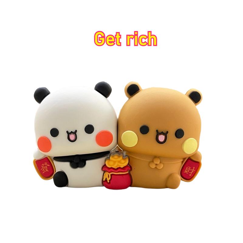 Милые фигурки Бубу и Дуду Украшения на удачу Разбогатей Иер Аксессуары панды Домашний декор Кавайные украшения для интерьера автомобиля