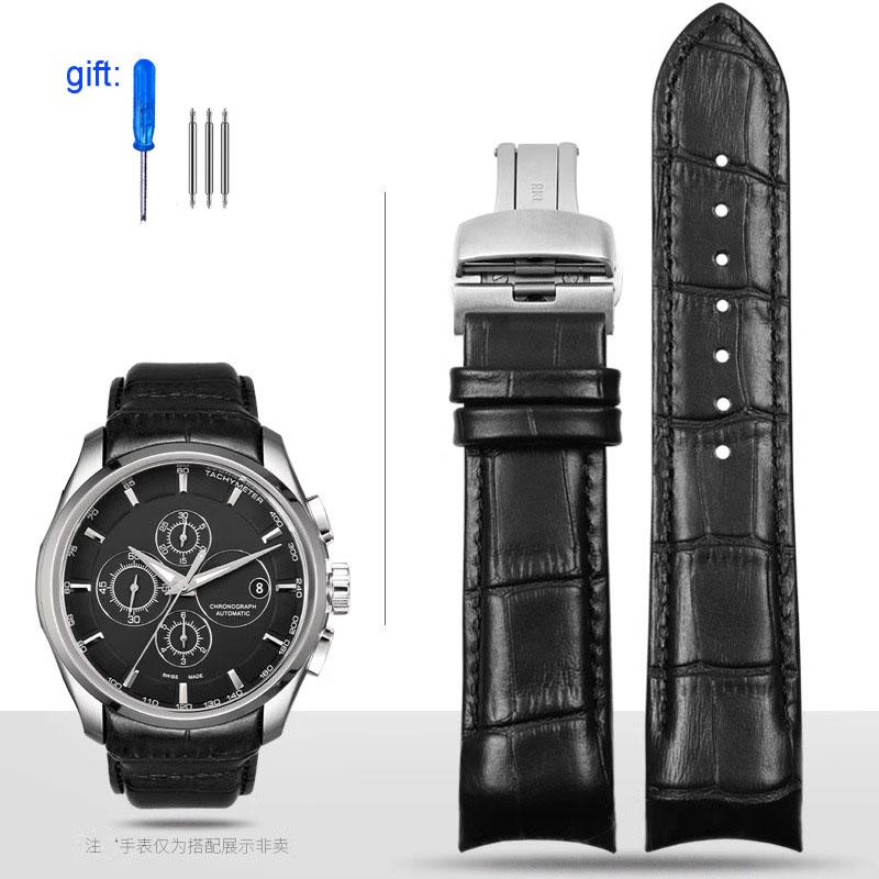 Изогнутый Кожаный Ремешок для Часов 22мм 23мм 24мм для Tissot Couturier T035 Ремешок для Часов Стальная Пряжка Ремешок Браслет
