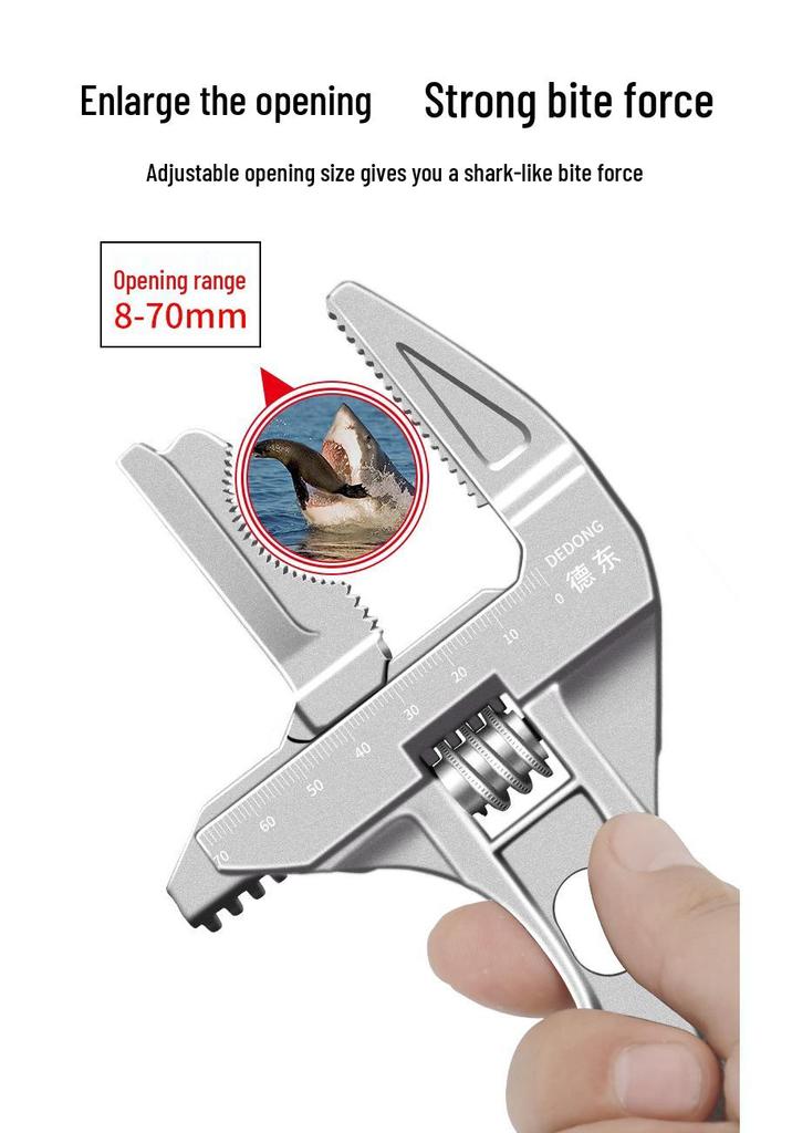 Large Opening Bathroom Wrench for Multifunctional Faucet, Hydronic Heating, and Drain Pipe Installation