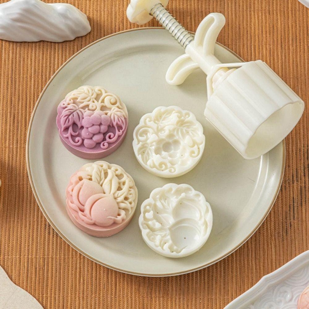 Plastic Litchi Shaped Mooncake Mold Non-Stick Cookie Stamp Durable Dessert Mold  Ice Skin