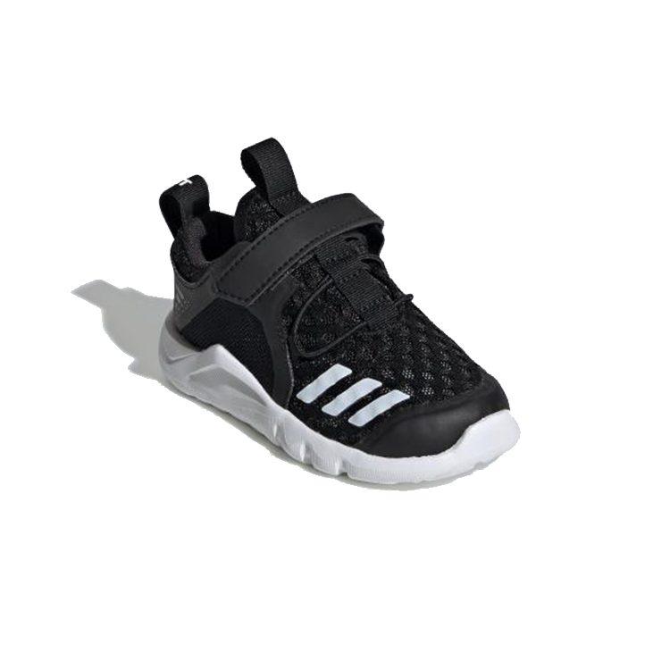 adidas Rapidafle Износостойкие Дышащие Низкие Детские Кроссовки Черно-Белые Для Младенцев и Малышей G28706