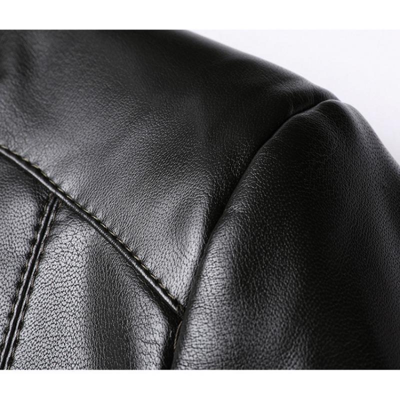 Кожаная куртка, мужская осенне-зимняя новая мужская куртка с воротником-стойкой, мягкая кожаная куртка, мужская свободная повседневная кожаная куртка