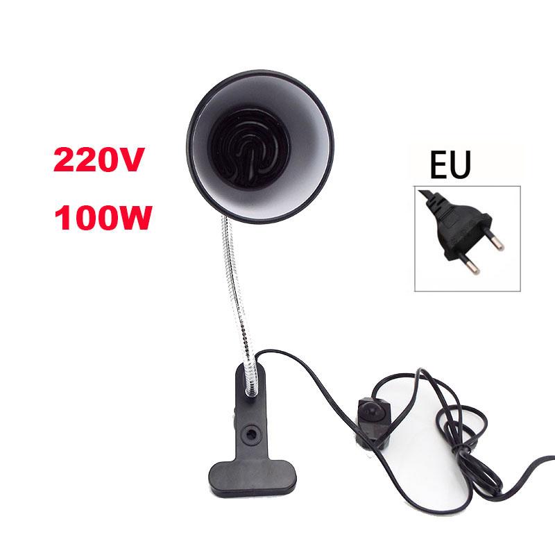 Лампа для обогрева рептилий 50 Вт 75 Вт 100 Вт Комплект светильников для черепах с зажимом E27, держателем для обогрева, греет черепах