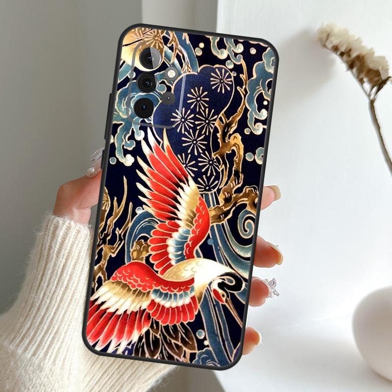 Чехол-накладка Art Crane Waves для Samsung Galaxy A13 A33 A53 A06 A17 A56 A36 A26 A16 A15 A35 A55 A34 A54 A52 A12 A32