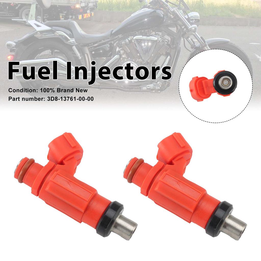 2PC Fuel Injectors 3D8-13761-00-00 For Yamaha V-STAR1300 STRYKER