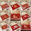 Horse Pattern New Year Door Mat Red Welcome Home Mat New Entrance Floor Mat  Home Decorations