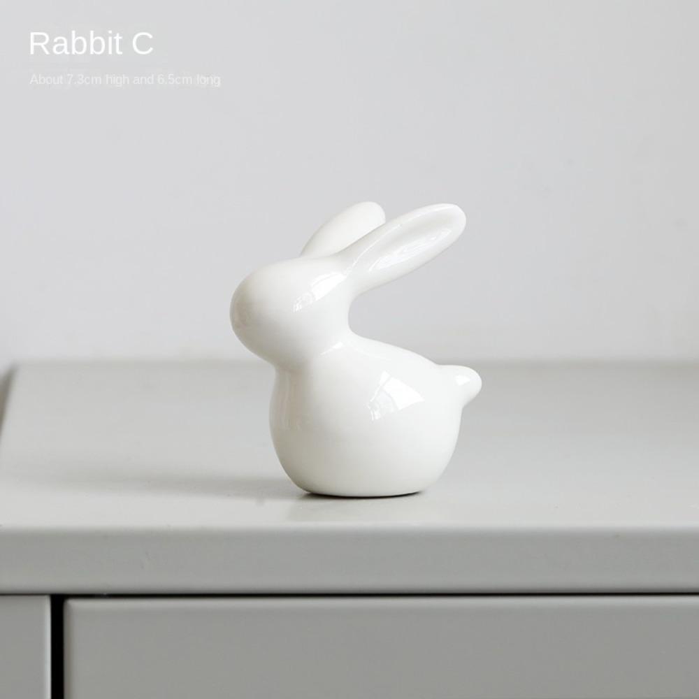 Керамическая скульптура кролика, маленькое пасхальное украшение, симпатичные фигурки пасхального кролика, пасхальные