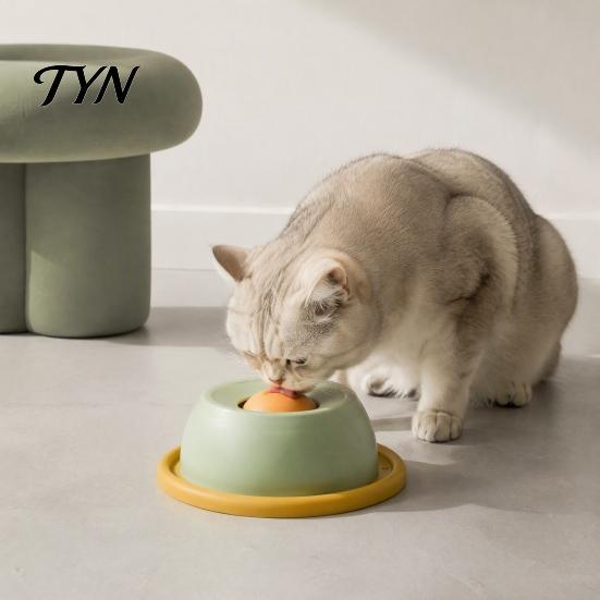 Slow Eating Bowl for Bloating Feeder Lick Bowl, Interactive Pet with Rotating Ball, Durable Food Grade Non Slip Dog Orbital Design Yogurt, Bone
