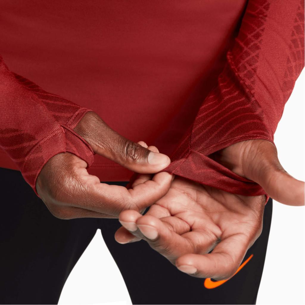 Nike Dri-FIT Strike Drill Printed Letter Slim Fit Straight Long Sleeve Football Shirt Men Tops Red DN2810-677