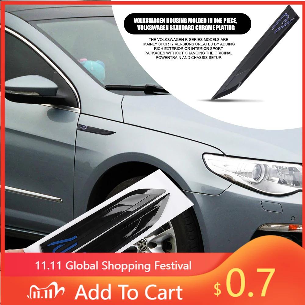Для VW 2 шт. ABS Логотип Автомобильное Крыло Правая и Левая Сторона Значок Наклейка на Крыло Для Volkswagen VW R Line GTI Golf 5 7 Caddy Passat b6 Pol