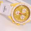 OMEGA SWATCH Sun Watch Omega Swatch Collaboration Genuine Box with Shopper Speedmaster Model Mission Waterproof Silicone × [With Band]