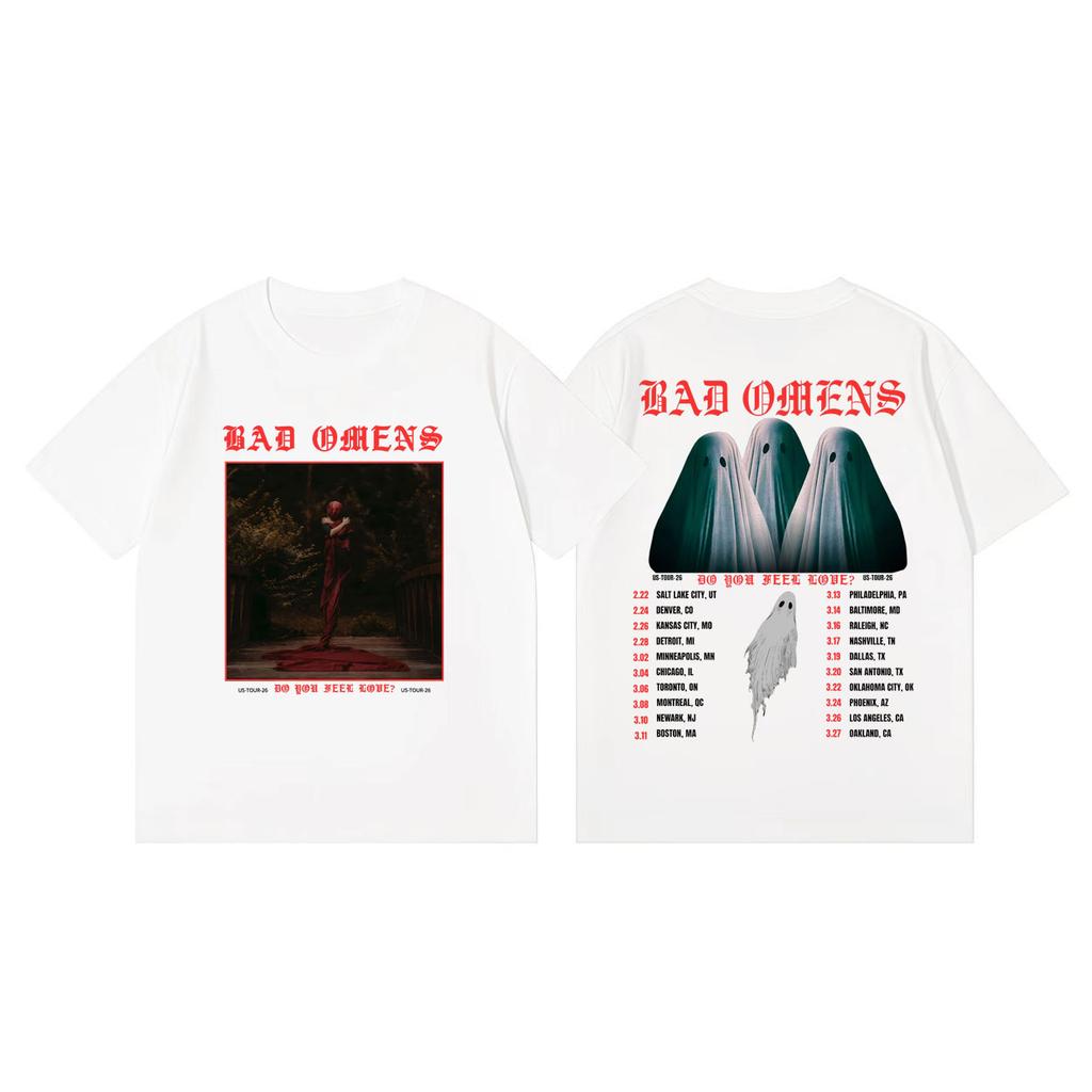 Bad Omens Do You Feel Love Tour 2026 Graphic T Shirts Gothic Vintage Short Sleeve T Shirt Men Women Fashion Casual Loose Tshirt