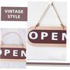 Business Decorative Double-Sided Wood Open Sign for Doorplate Practical Store Status Indicator