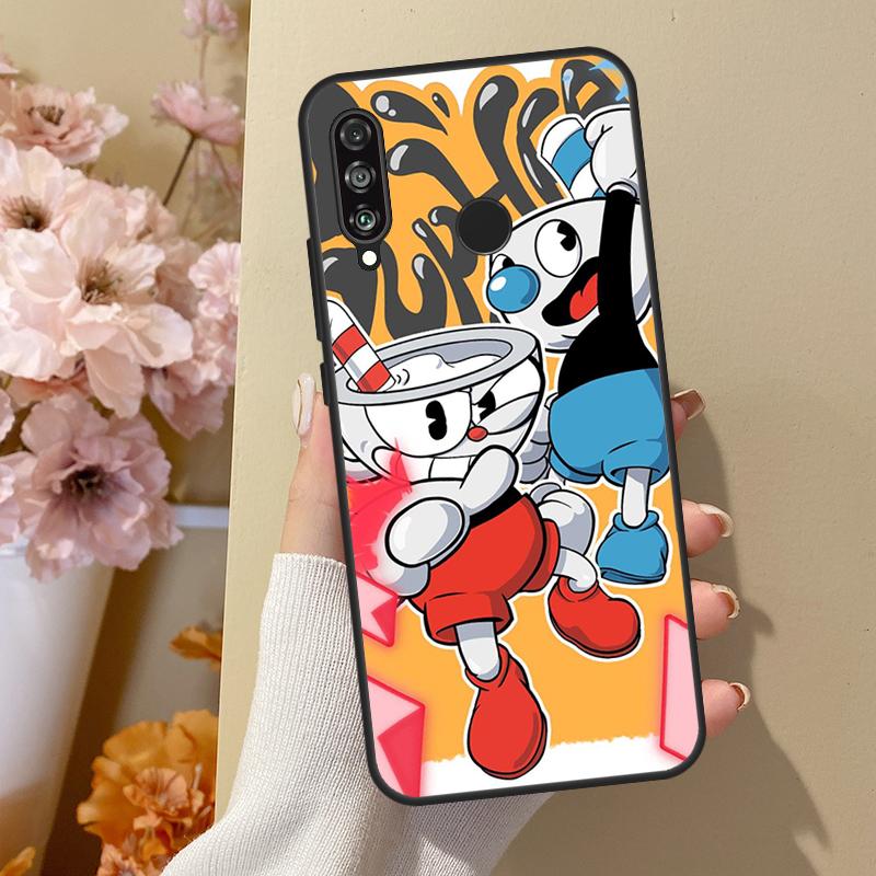 Cute Game Cuphead Case For Huawei P40 Lite P20 P50 P30 Pro P Smart Z 2019 Nova 5T Cover For Honor 50 Case