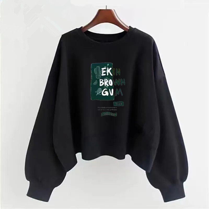 Фиолетовая хлопковая толстовка с капюшоном женская на весну и осень с длинными рукавами, корейская версия, с круглым вырезом, свободная, свободная, сентябрьский школьный сезон, ранняя осень, женская одежда