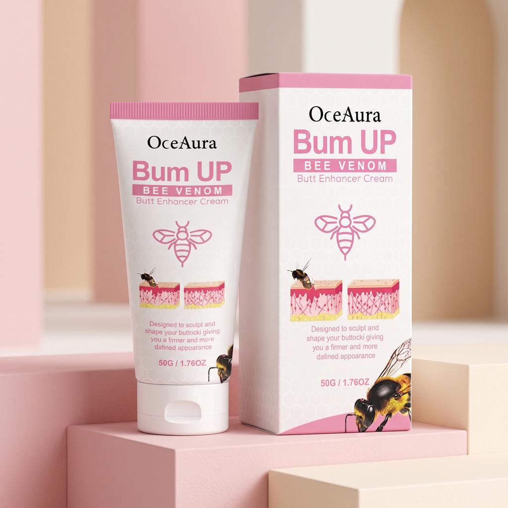 OCEAURA Bee Venom Butt Firming Cream - Toning & Lifting Body Cream for Gluteal Skin, Moisturizing