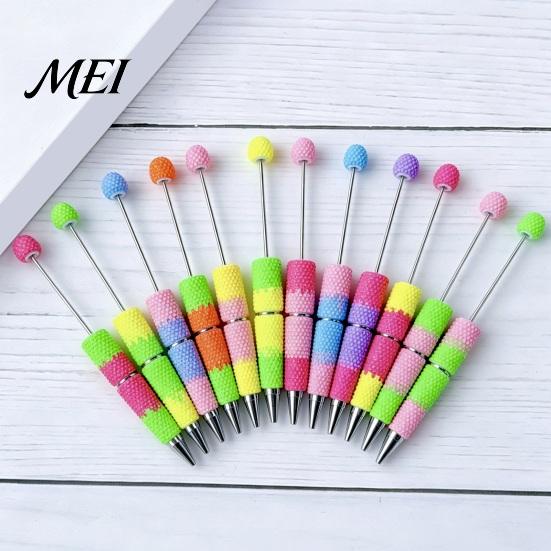 DIY Crafting Pens Beadable Pen, Colorful Fancy Beaded Ballpoint Smooth Flow Gift for Students, Party Favors, Creative Office Supplies
