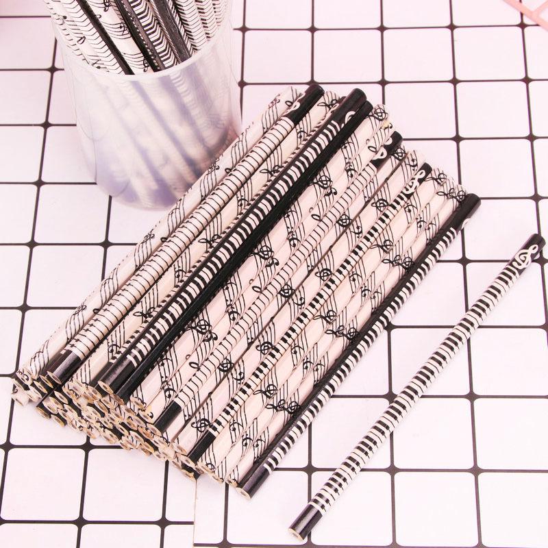 5 шт. Деревянные карандаши с рисунком фортепиано, Креативная музыкальная тематика, Канцелярские товары для учеников начальной школы, Художественные принадлежности, Подарки-призы для детей