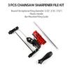 Bar Mounted Chainsaw Sharpener File Kit Manual Filing Guide with 5/32 Inch Round File and Plastic