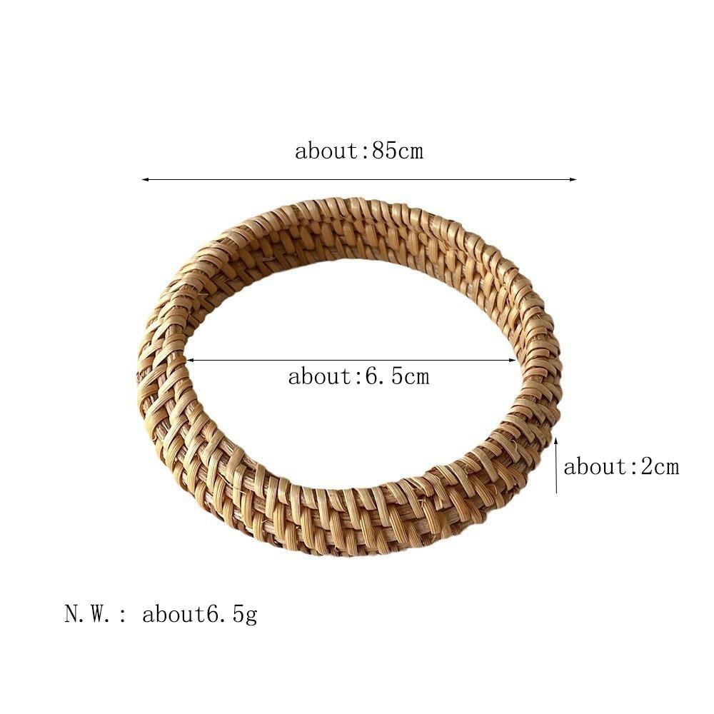 Rattan Woven Vintage Rattan Bracelet Chunky Style Ethnic Style Bangle Handmade Bangles Boho Style