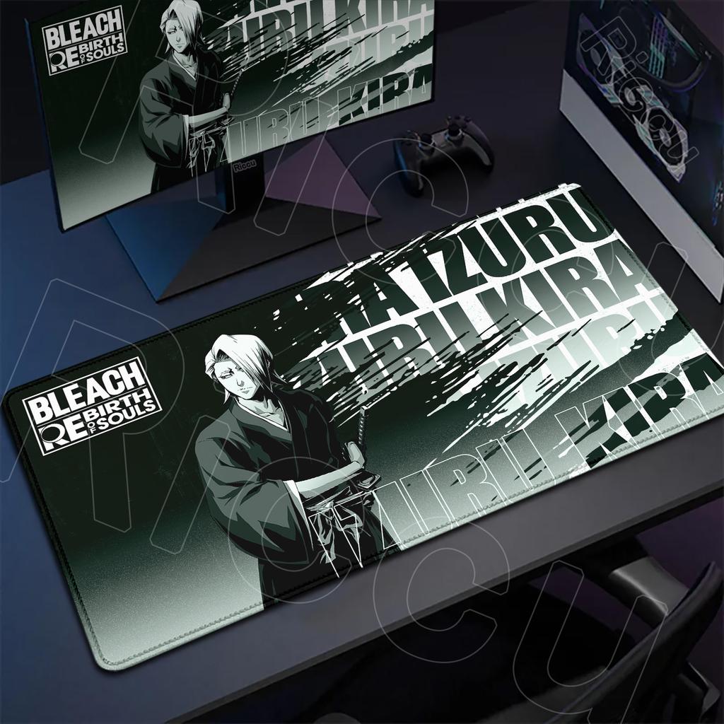 Large Gaming Mousepad Anime BLEACH Non-Slip Mouse Pad 40x90cm Computer Stitch Edge Keyboard Rug Matsumoto Rangiku Gamer Desk Mat