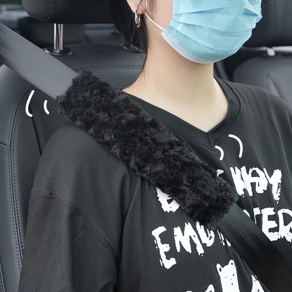 Плюшевая милая накладка на плечо ремня безопасности, защитная накладка на ремень безопасности, аксессуары для интерьера, украшенные, зимние женские