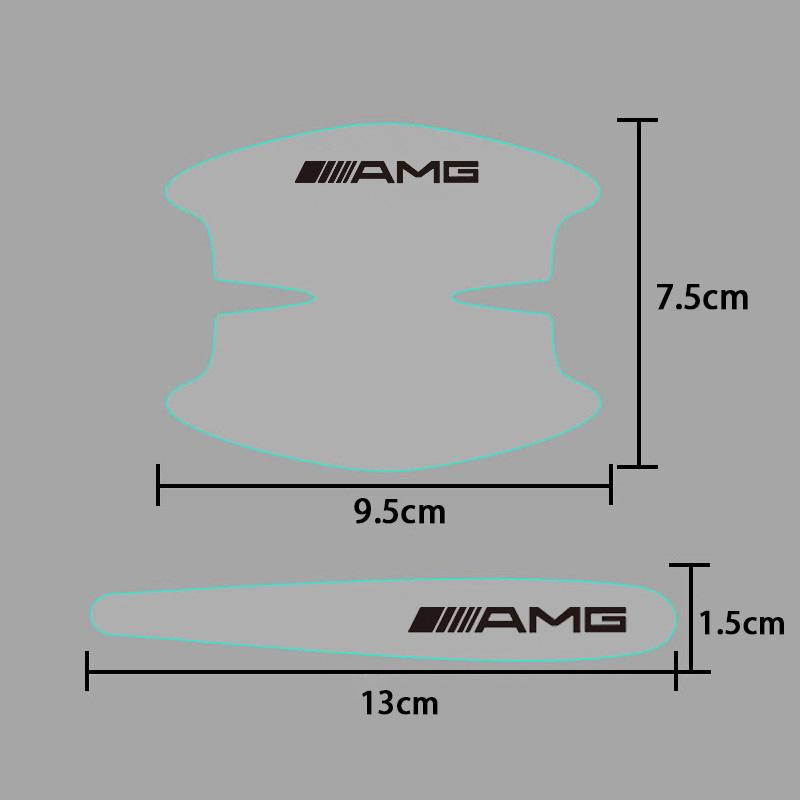 GDX2 8pcs Transparent Auto Door Wrist Protector Side Handle Decal TPUMWT for Mercedes Benz AMG W124 W203 GLS GLA Interior Mouldings