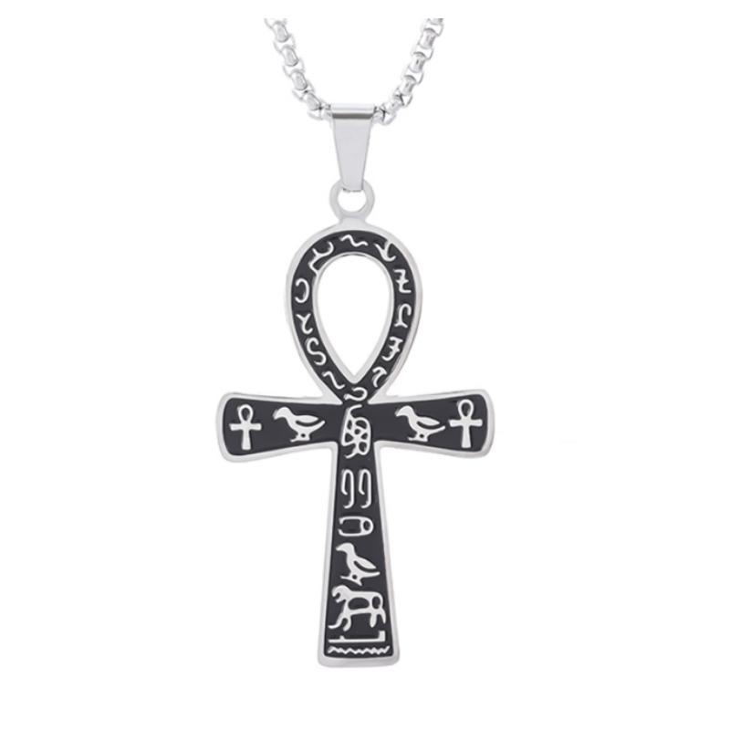 Stainless Steel High Quality Ancient Egyptian Anka Cross Pendant - A Unique and Fashionable Men's Stainless Steel Amulet Gift