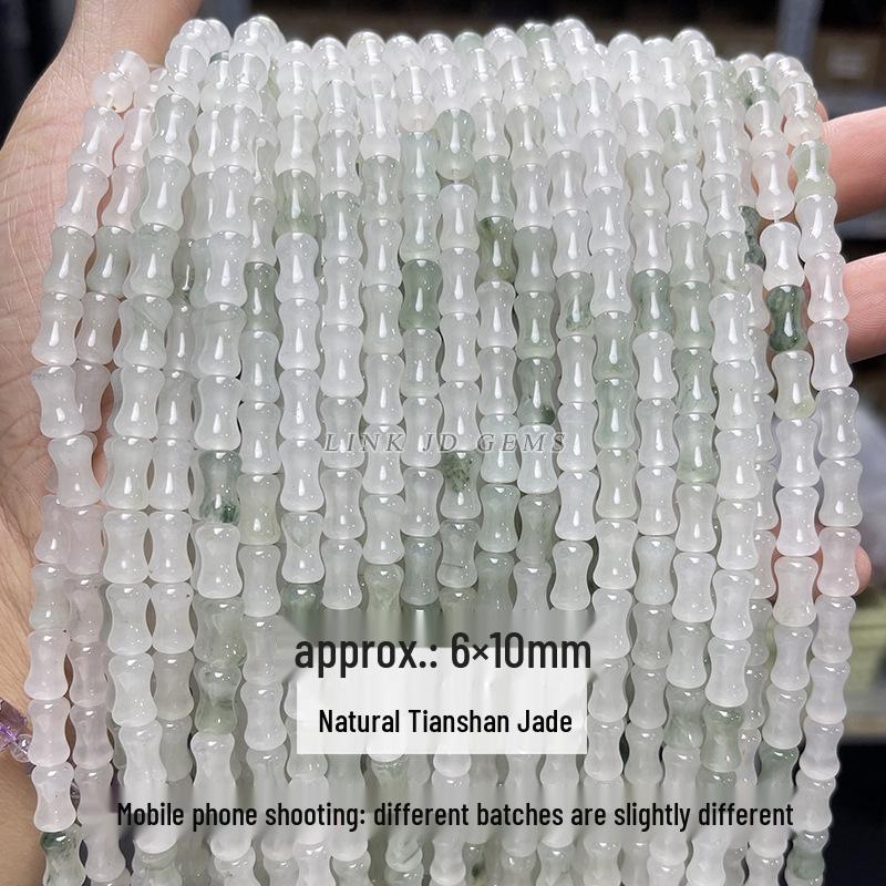 8/10мм Натуральный Тяньшаньский Нефрит Старой Формы Бусины - Ледяной Нефрит Камень Яблочные Бусины для DIY Ювелирных Изделий