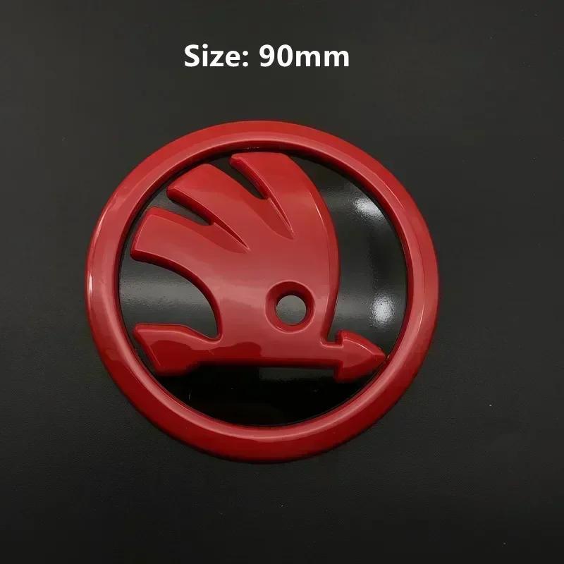 WBWO5 Trunk Sticker 80mm 90mm for Skoda Superb Rapid Scala Karoq Kamiq Kodiaq Yeti Octavia Fabia Vision Decals Car Front Rear Emblem