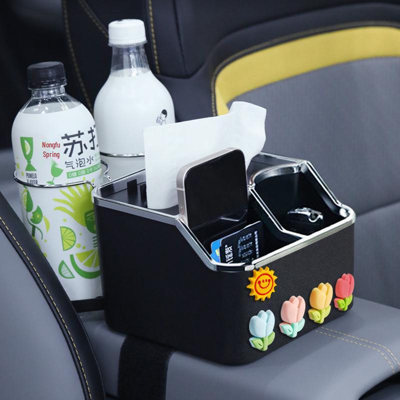 Многофункциональный автомобильный держатель для салфеток и ящик для хранения - Мультяшный дизайн