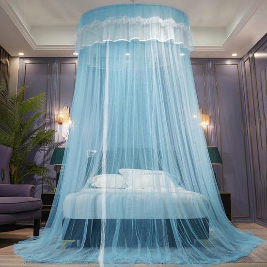 Hanging Mosquito Net Top Hook Encrypted Mesh Lace Patchwork Mosquito Repellent Round Dome Court Style Crib Canopy Bedroom Decoration