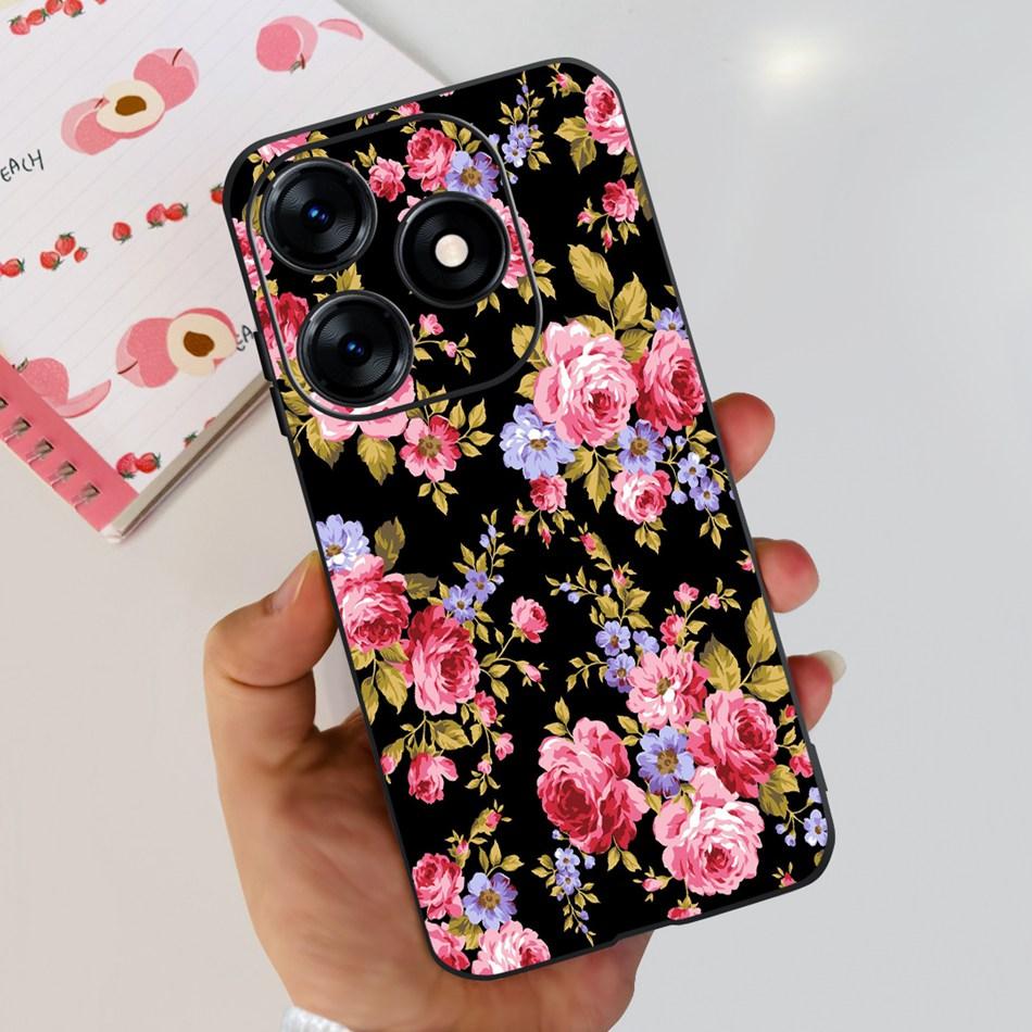 Чехол для телефона Tecno Spark 10 10C 2023 Модный Цветок Кошка Бабочка Мягкий Силикон ТПУ Чехлы Для Tecno Spark10 Spark10c KI5q KI5k