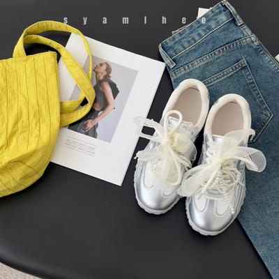 Универсальные кружевные женские топы с толстым дном и полумесяцем серебристого цвета усиливают тенденцию к отдыху