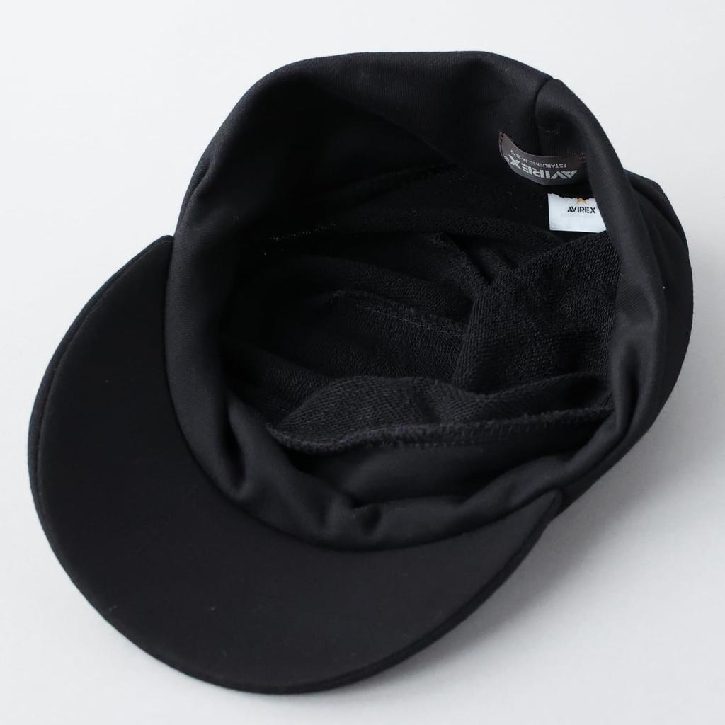AVIREX knit cap with brim, black