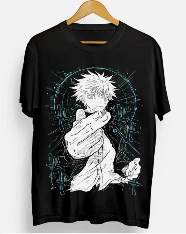 Anime Megumi Gojo Satoru Tshirt Jujutsu Kaisen Sukuna Megumi Itado Black Tee