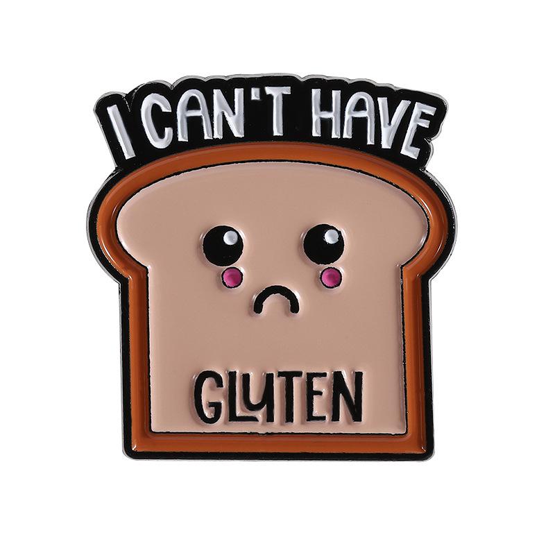 Cartoon Toast Enamel Brooch Lapel Pin Dollar Bread Machine Avocado Goldfish Pigeon Frog Creative Bread Metal Badge Jewelry Gift