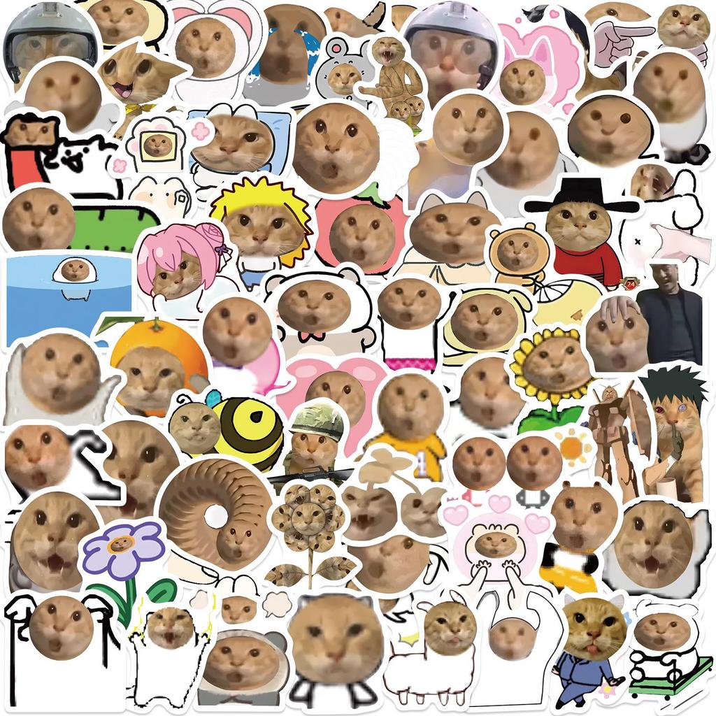 70 Sheets of Spider Elder Cat Emoji Cartoon Stickers - Waterproof, DIY Decoration for Mobile and Tablet